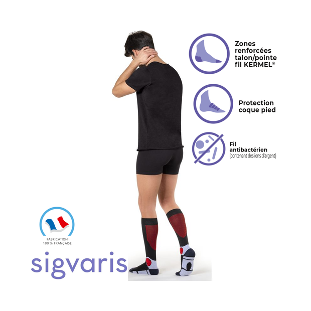 Chaussettes de contention Sigvaris Active Resistant pour homme