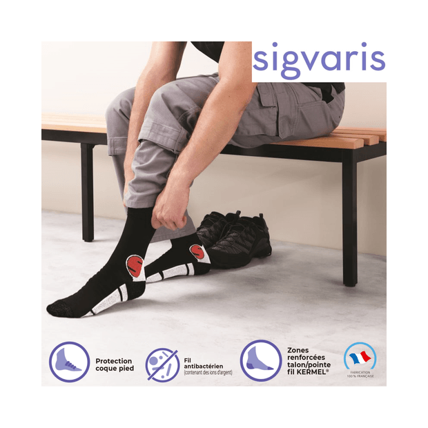 Chaussettes de contention Sigvaris Active Resistant pour homme