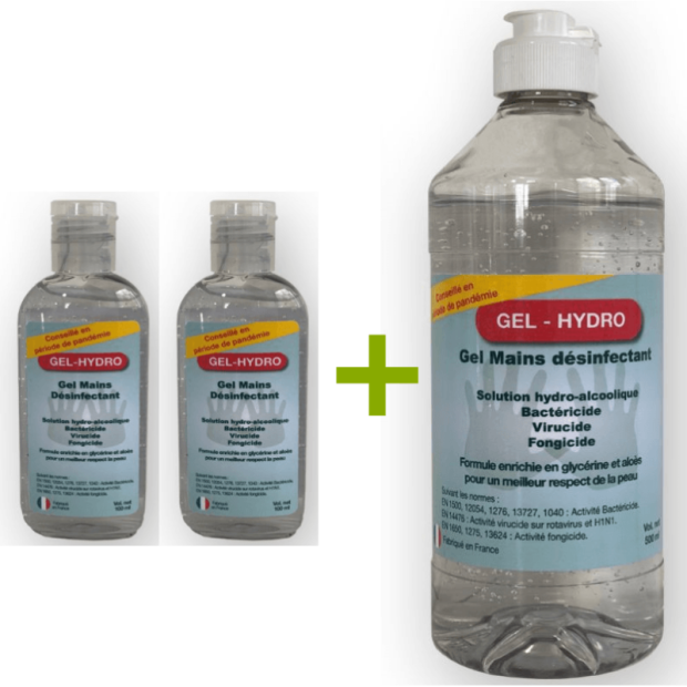 Pack 3 flacons Gel Hydro Alcoolique