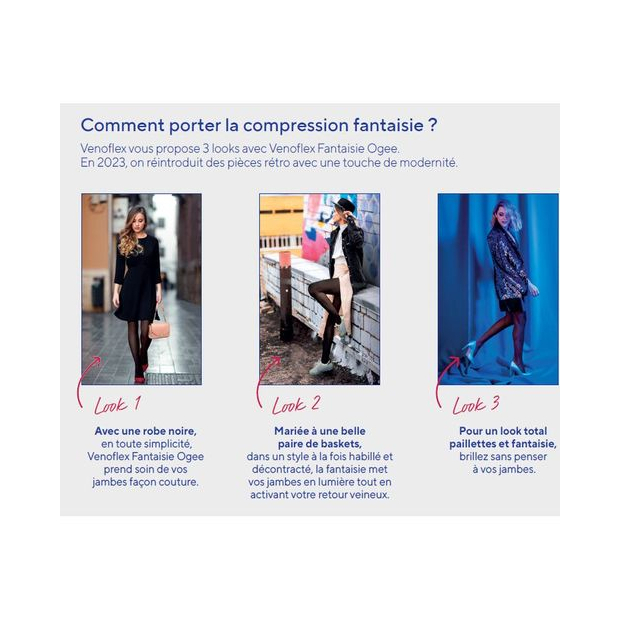 Collant de contention Venoflex Fantaisie Ogee Classe 2