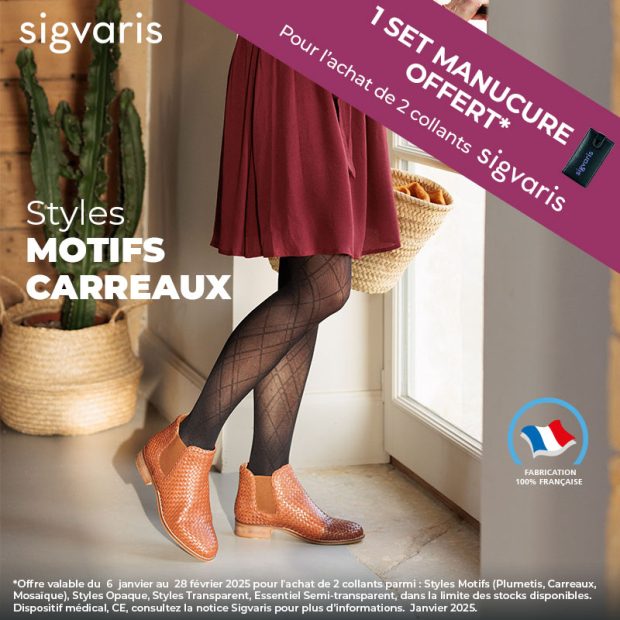 collant de contention sigvaris styles motifs en promotion