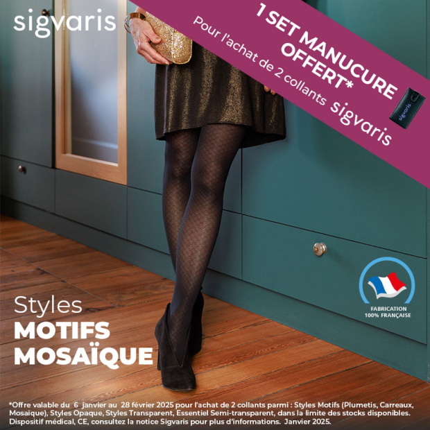 Collant contention Styles Motifs Sigvaris Classe 2