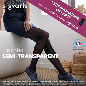 collant de contention sigvaris essentiel semi-transparent en promotion