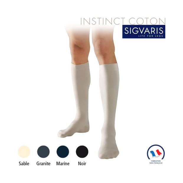 Chaussettes de contention Homme Sigvaris Essentiel Coton Classe 2