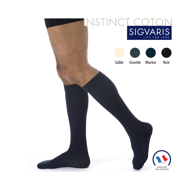 Chaussettes de contention Homme Sigvaris Essentiel Coton Classe 2