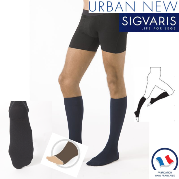 Chaussettes contention Pieds Ouverts Essentiel Microfibres Sigvaris Classe 2