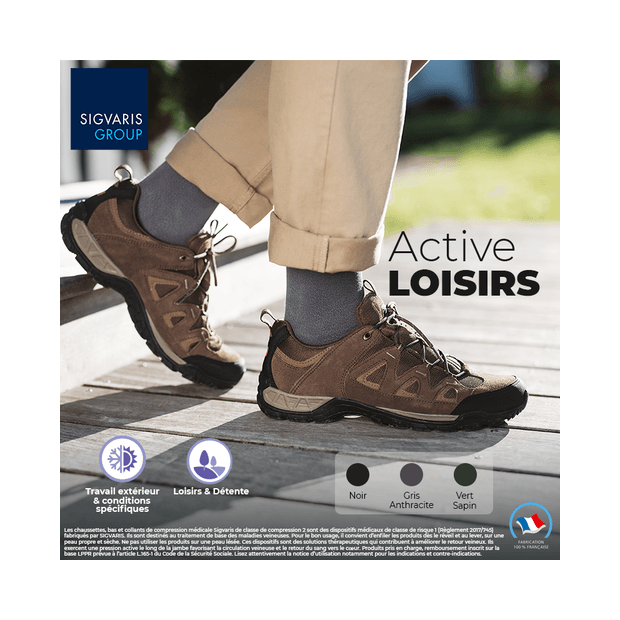 Chaussettes contention Sigvaris Active Loisirs homme