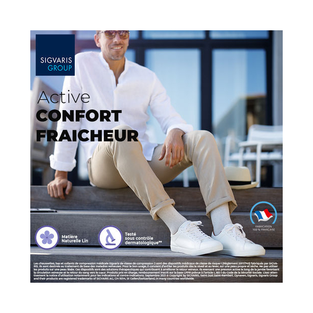 Chaussettes contention Homme Active Confort Fraicheur Sigvaris