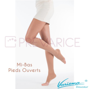 Mi-Bas de Contention Smartleg Semi transparent Pied Ouvert